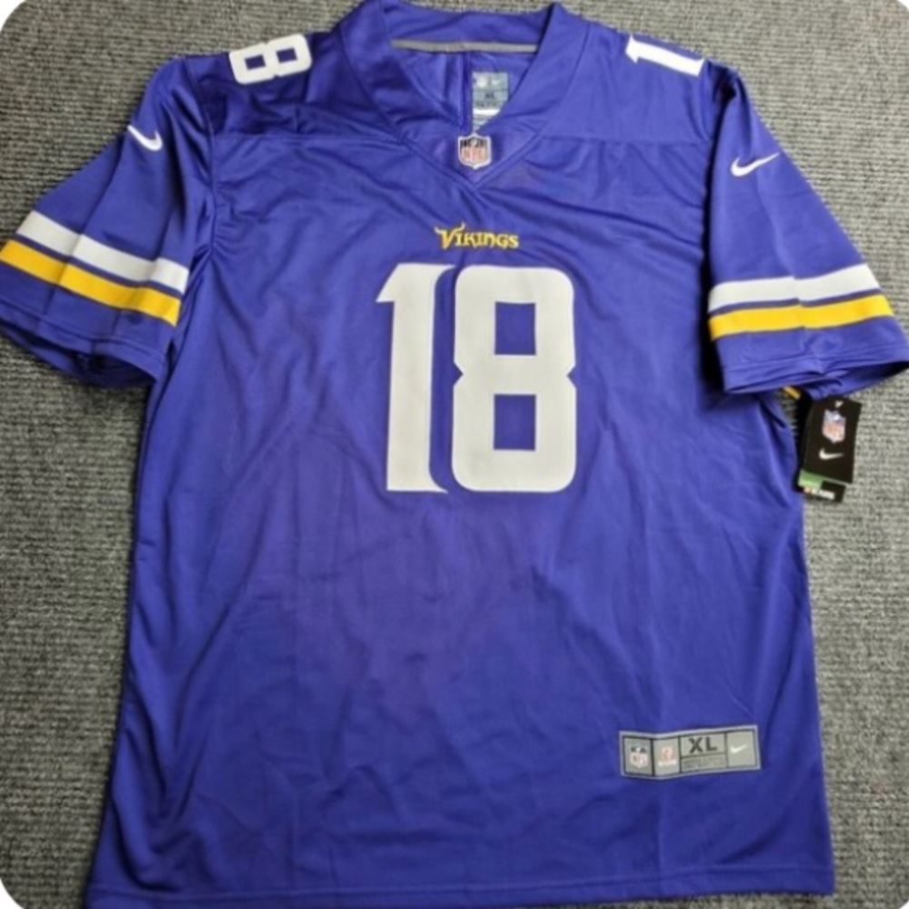 Minnesota Vikings Justin Jefferson home purple stitched jersey NWT